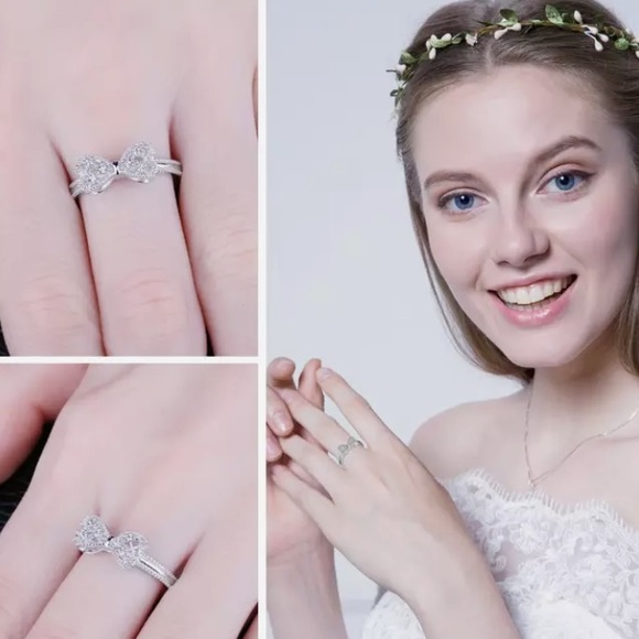 ❤️THIS ABSOLUTELY BEAUTIFUL SZ9 BOW RING IS MADE WITH REAL 925 STERLING SILVER❤️ - Picture 3 of 8